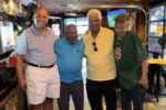 Ronny Lancaster, WG’75, Eugene Aaron, WG’73, Merritt Brown, WG’74 and Campbell Johnson WG’73 art a lunch in Washington, DC.